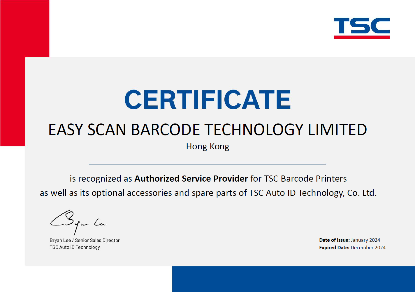 TSC Authorized Service Provider