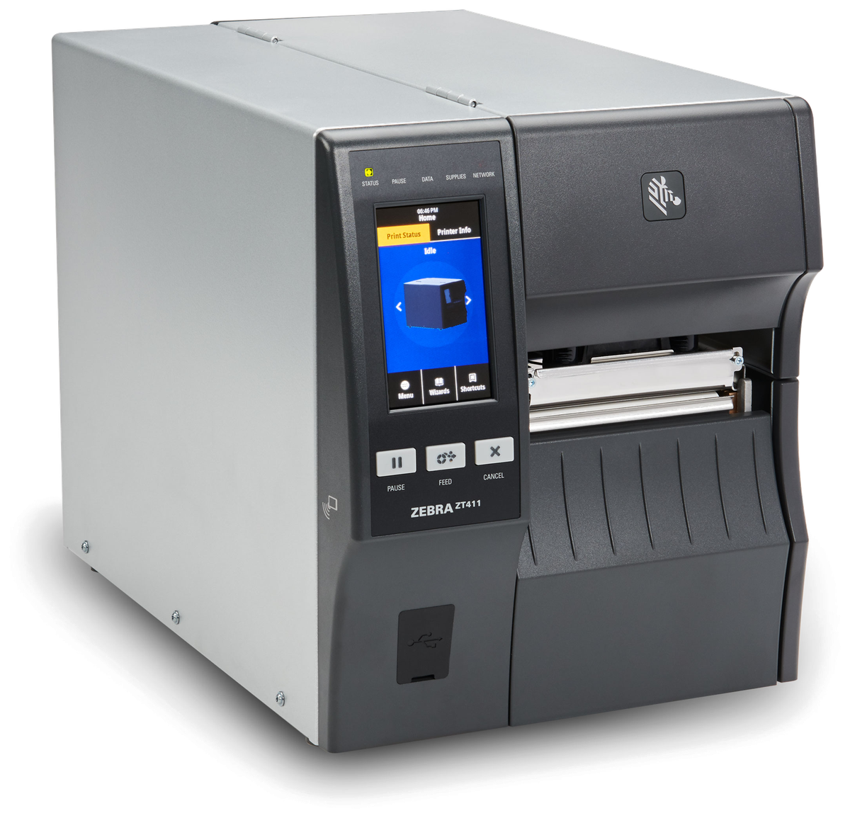 Industrial barcode and label printer for warehouse print points